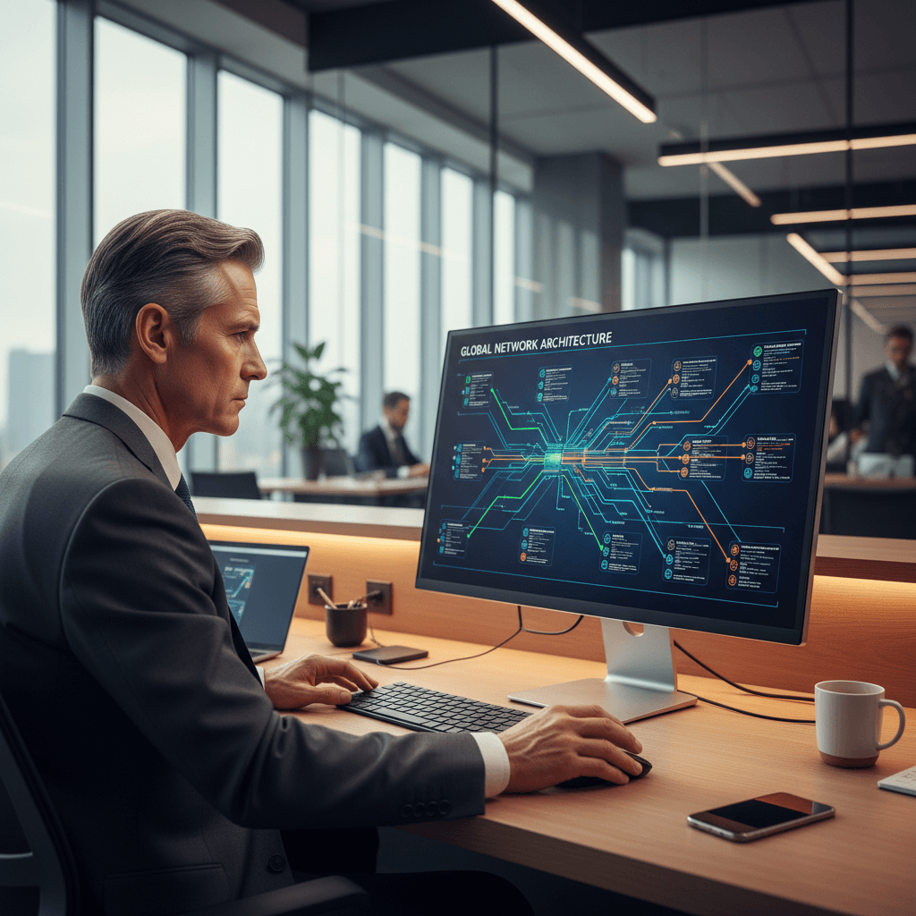 Consultant presenting IT infrastructure assessment findings